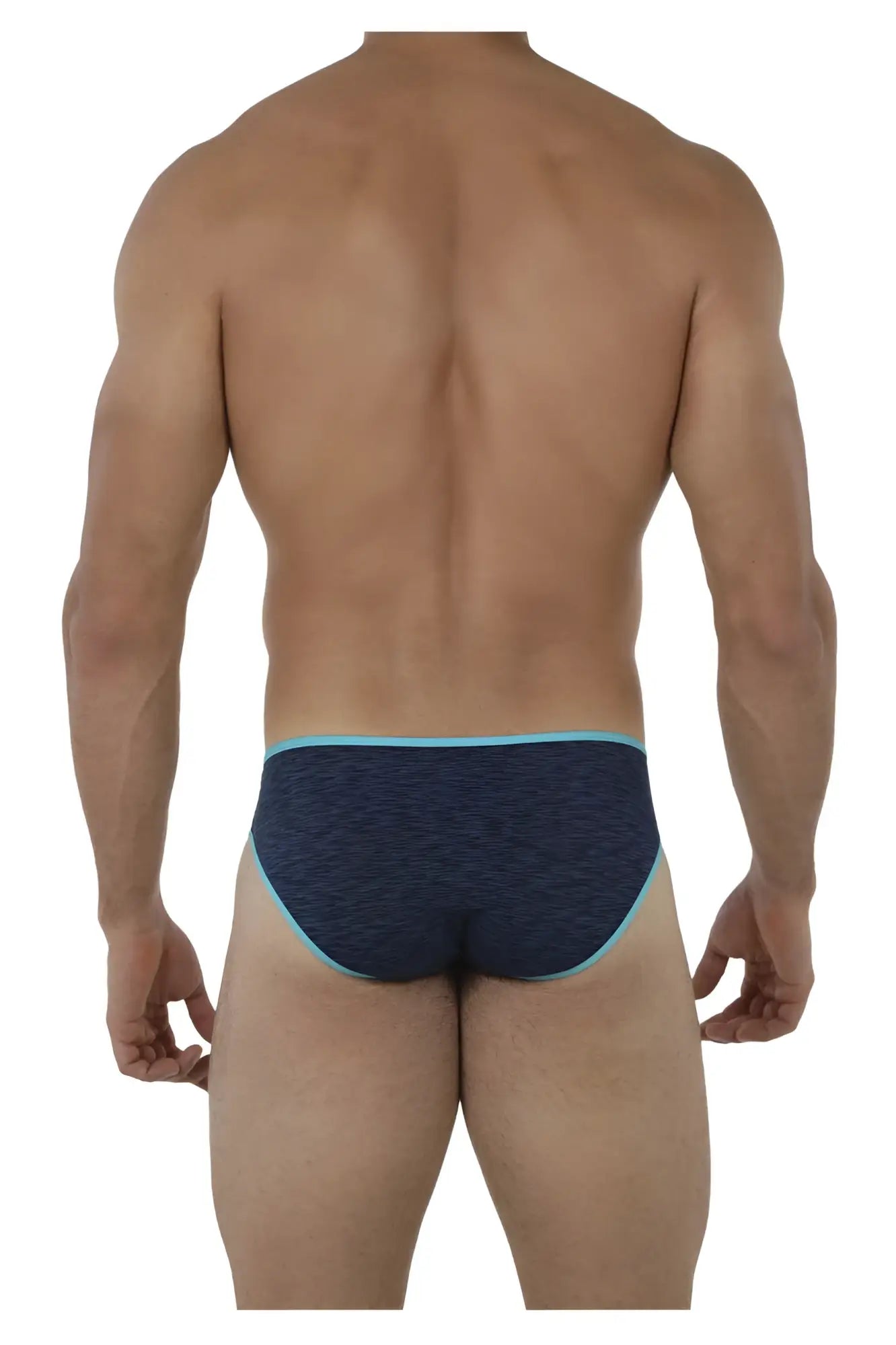 Dark blue xtremen 91074 microfiber briefs with light blue trim and textured fabric for comfortable wear
