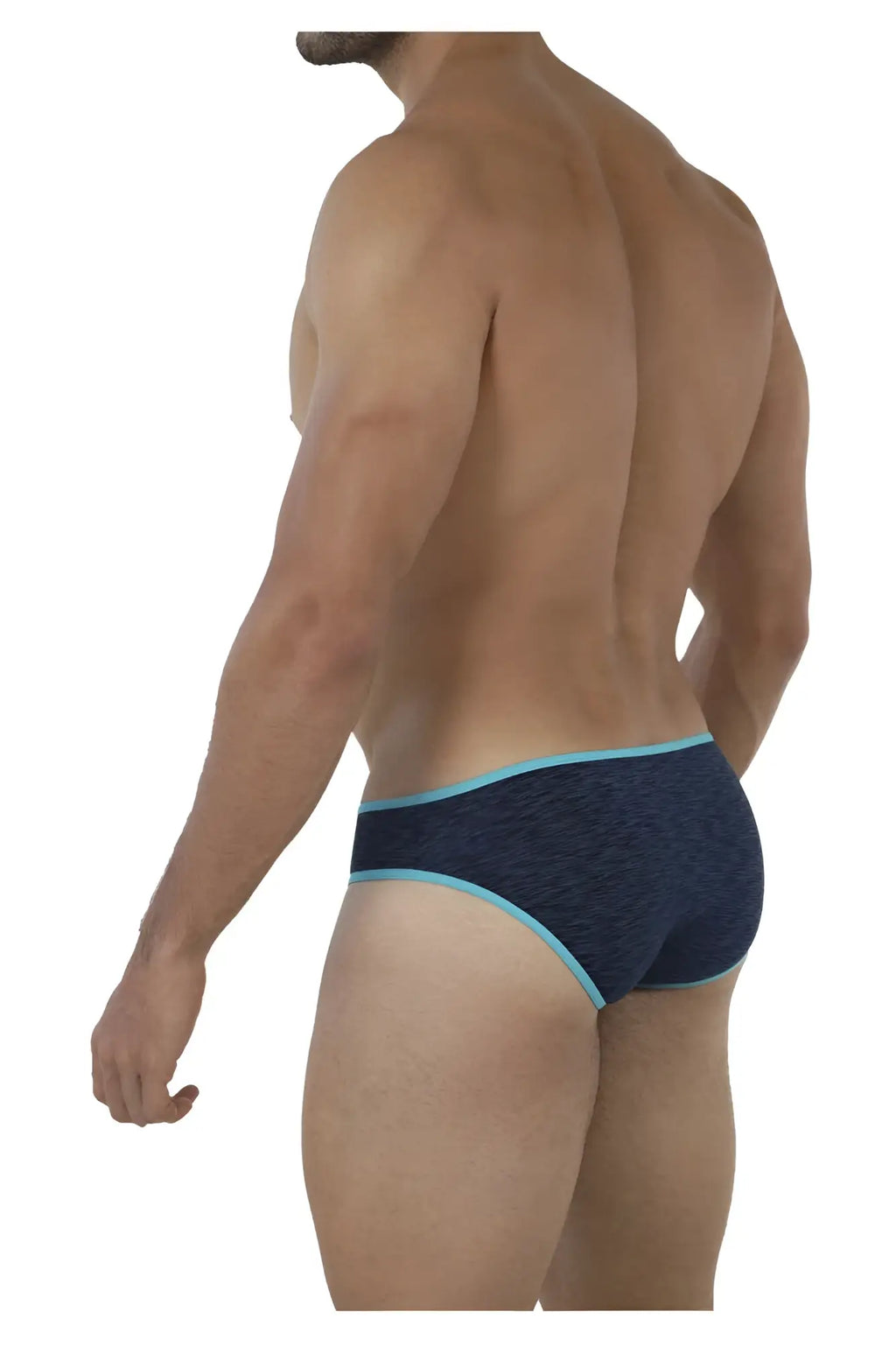Dark blue xtremen 91074 microfiber men’s briefs with light blue trim and textured fabric for comfortable wear