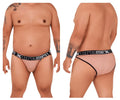 Pink xtremen 91089x microfiber bikini briefs with mesh fabric and black elastic waistband featuring xtremex branding