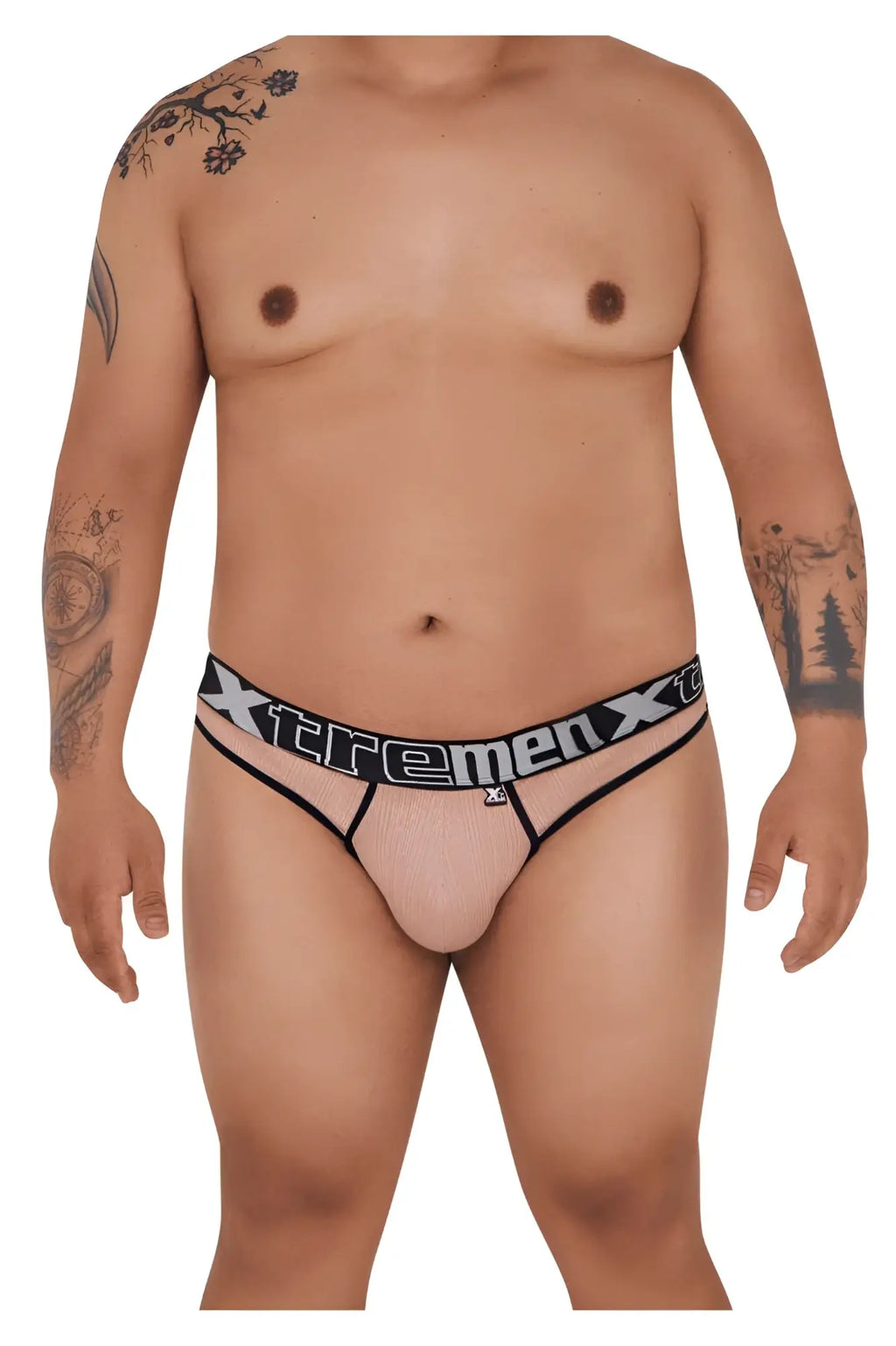 Black and white xtremen men’s mesh briefs with branded waistband in microfiber designed for comfort and support