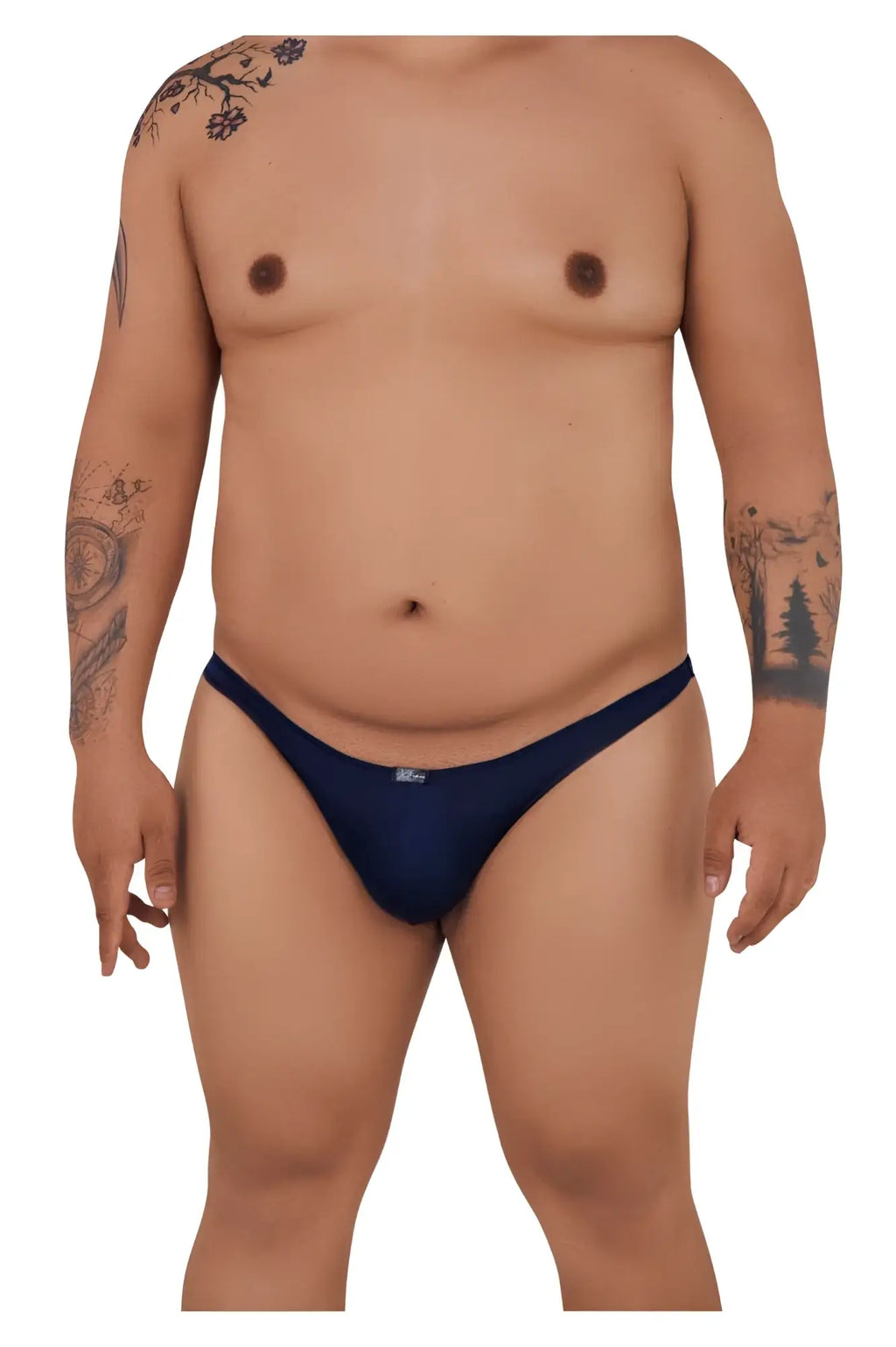 Navy blue microfiber briefs with small logo on left hipband xtremen 91093x microfiber bikini dark blue