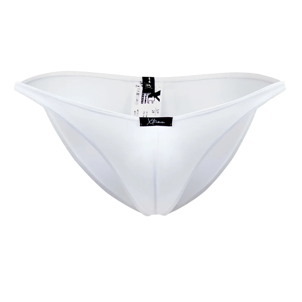 White form-fitting men’s microfiber briefs xtremen 91093x with sleek minimalist design and subtle seam detailing