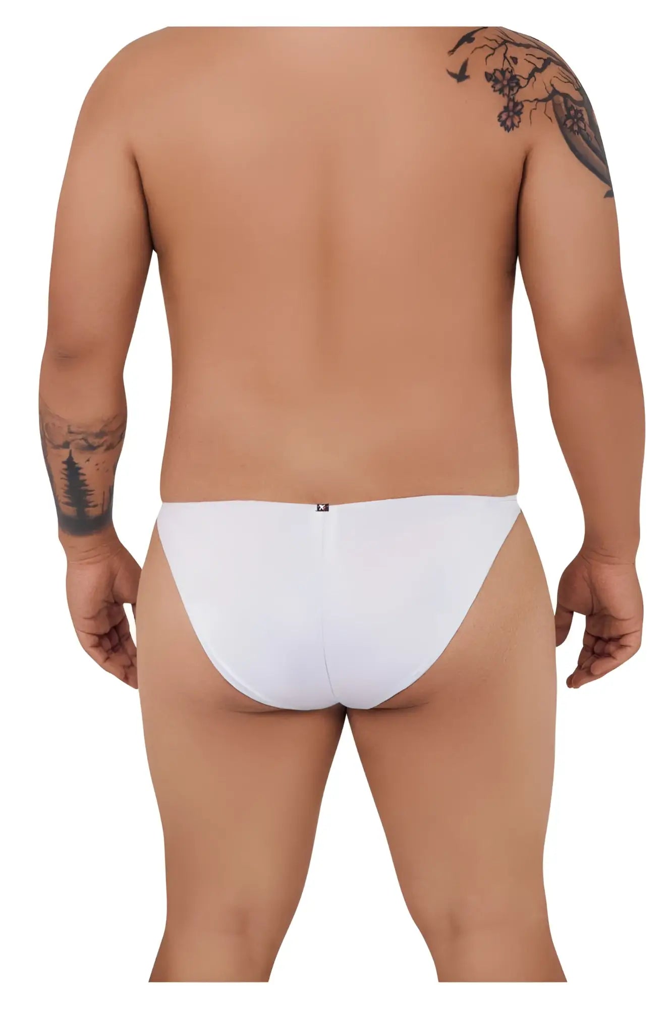 White xtremen 91093x microfiber bikini briefs with a sleek minimalist form-fitting design