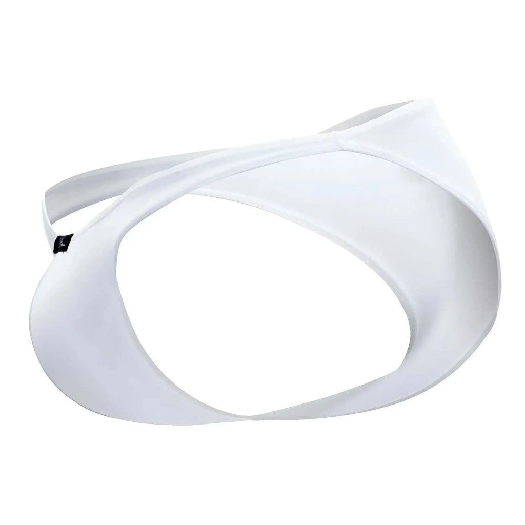 White xtremen 91093x microfiber bikini swim trunks with sleek minimalist design and smooth fabric finish