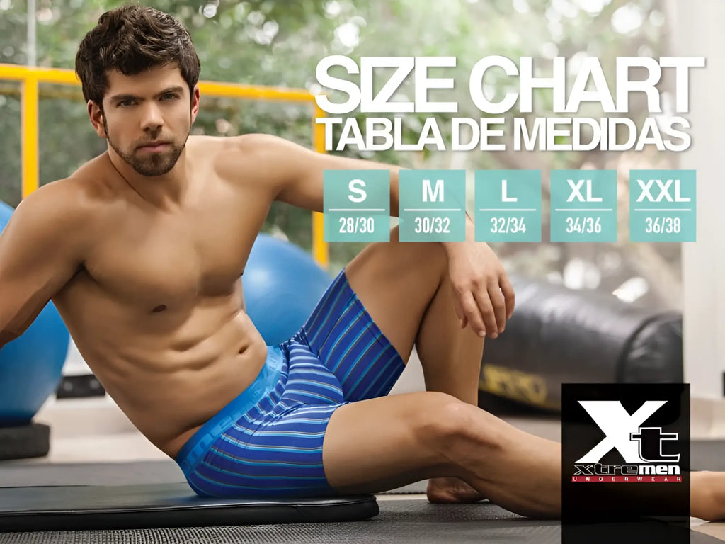 Blue striped men’s athletic briefs with solid blue waistband made of microfiber mesh for active wear in color red