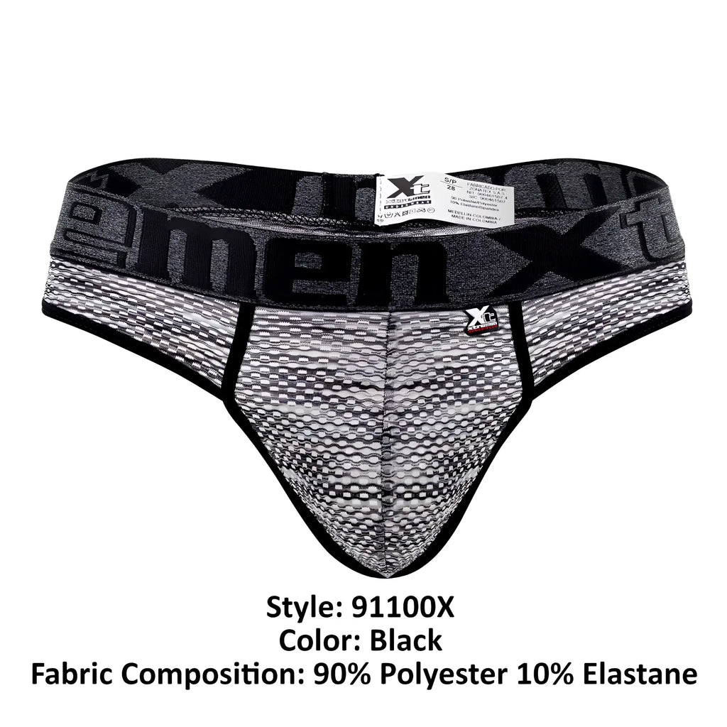 Black xtremen 91100x microfiber mesh briefs with textured fabric and bold xtreme branding on waistband
