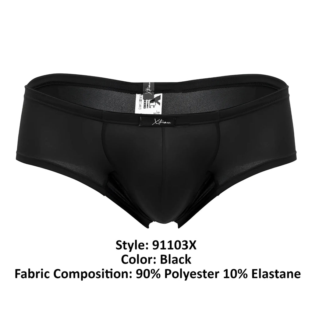 Black xtremen 91103x microfiber trunks with smooth form-fitting design made of 90 polyester and 10 elastane