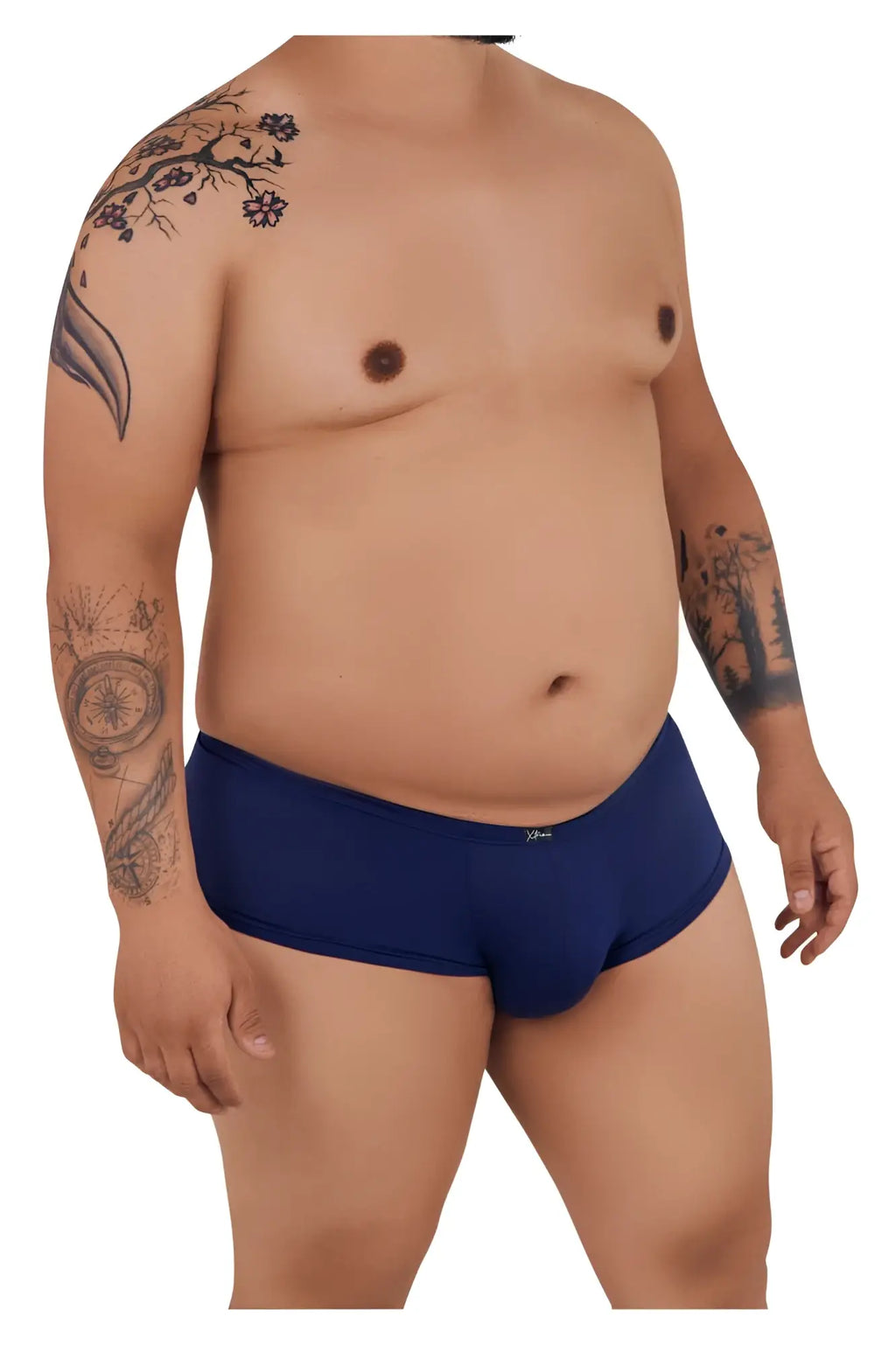 Navy blue microfiber Xtremen 91103X trunks featuring a subtle brand logo on the waistband