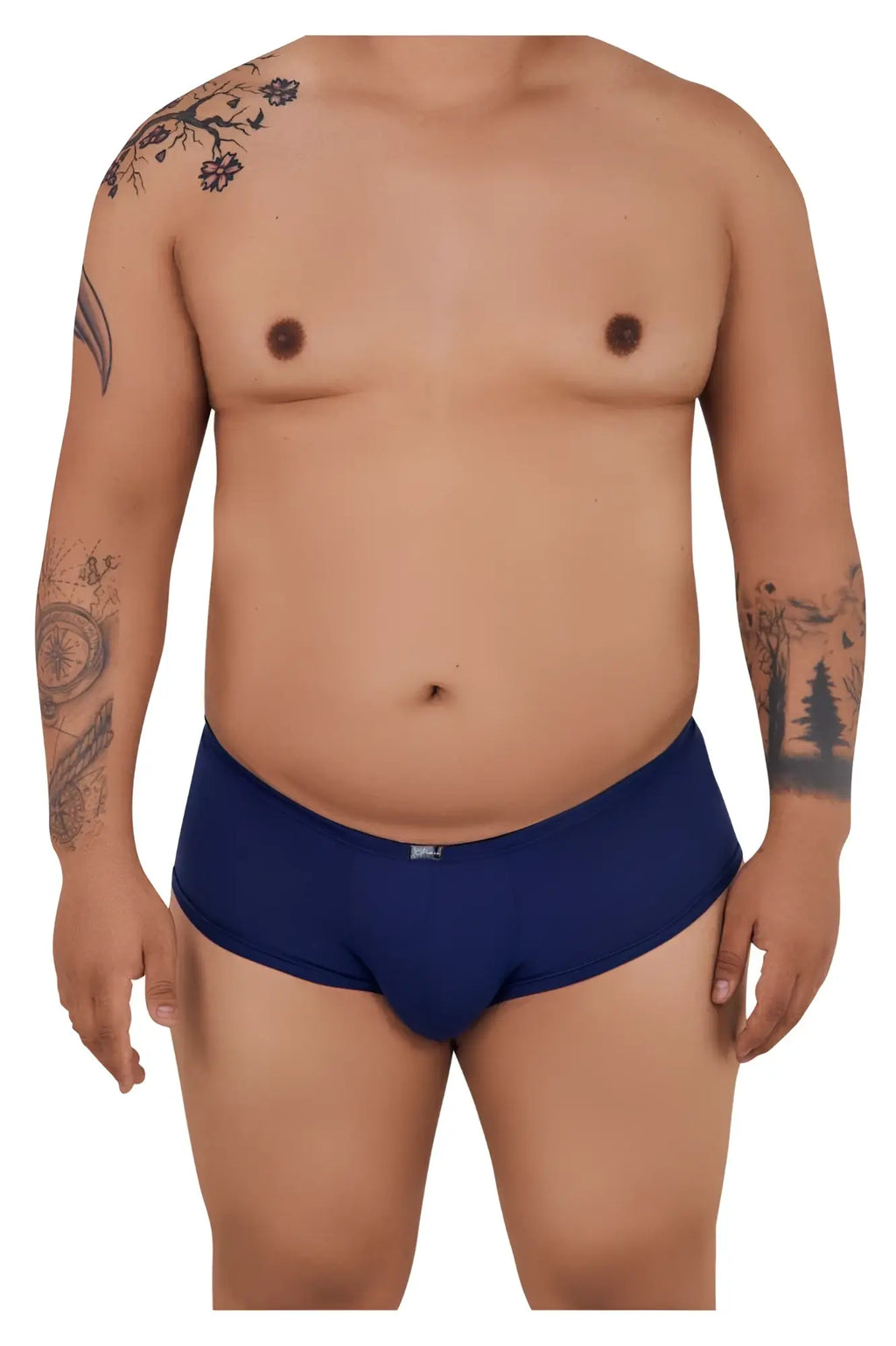 Navy blue Xtremen 91103X microfiber trunks with a small white logo on the waistband