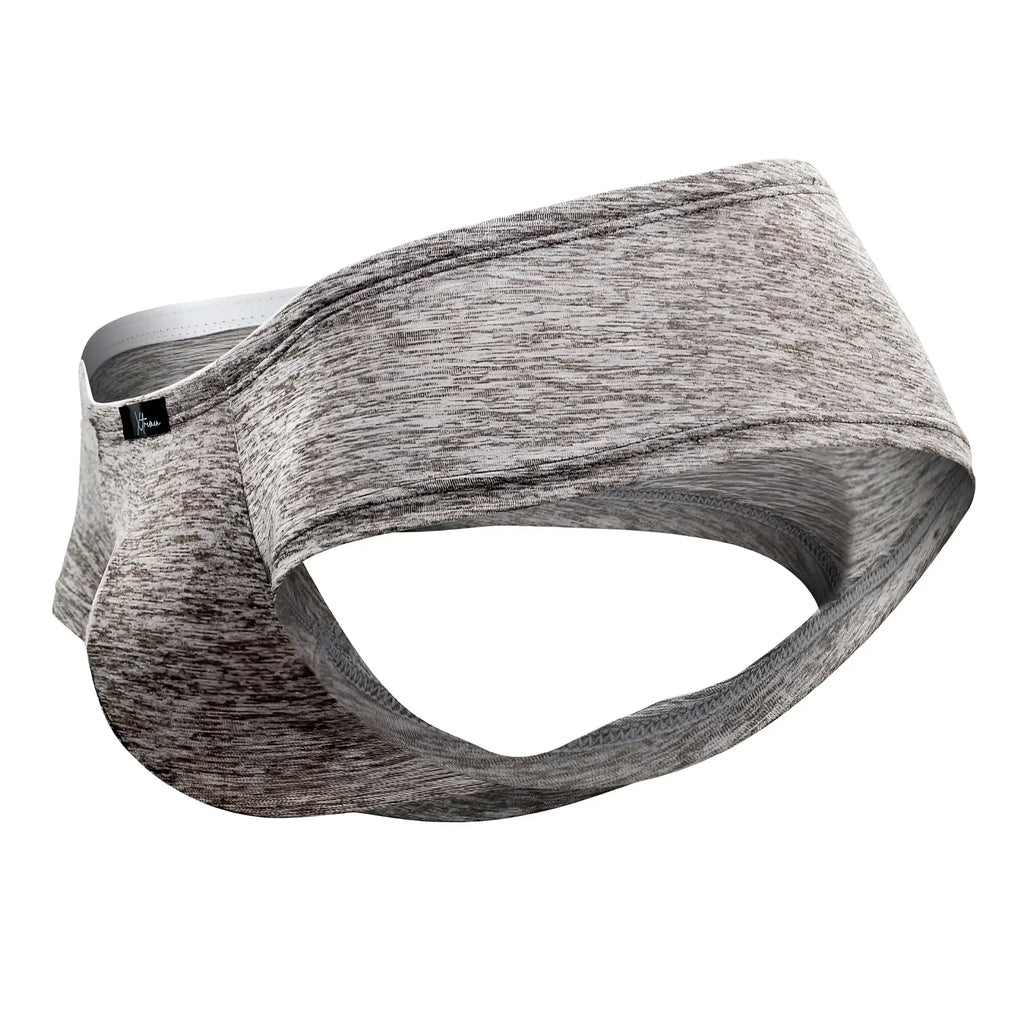 Gray heathered xtremen 91103x microfiber trunks with white inner lining and small black brand tag in jasper gray color