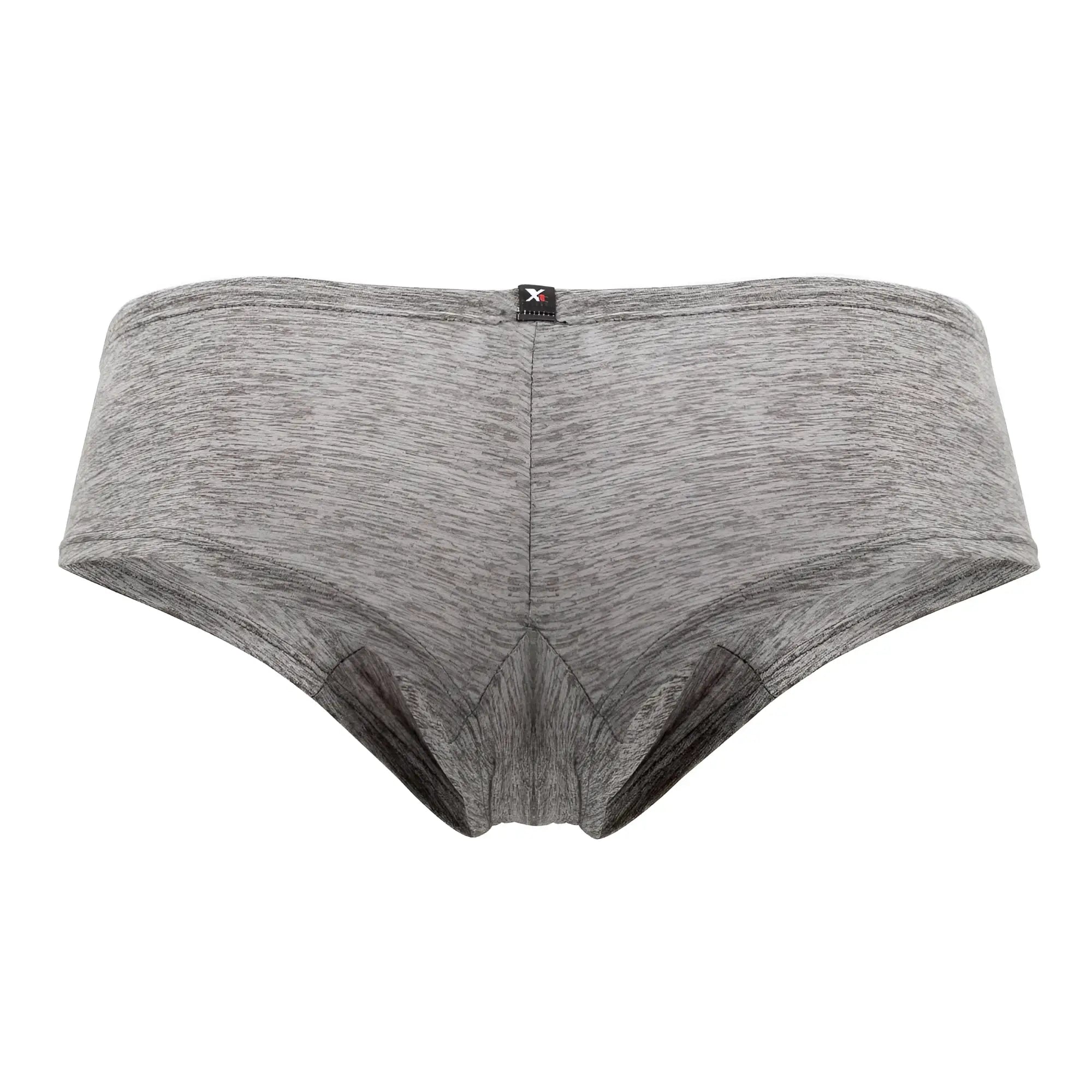 Xtremen 91103x microfiber trunks in jasper gray featuring gray heathered fabric and a black brand tag on the waistband