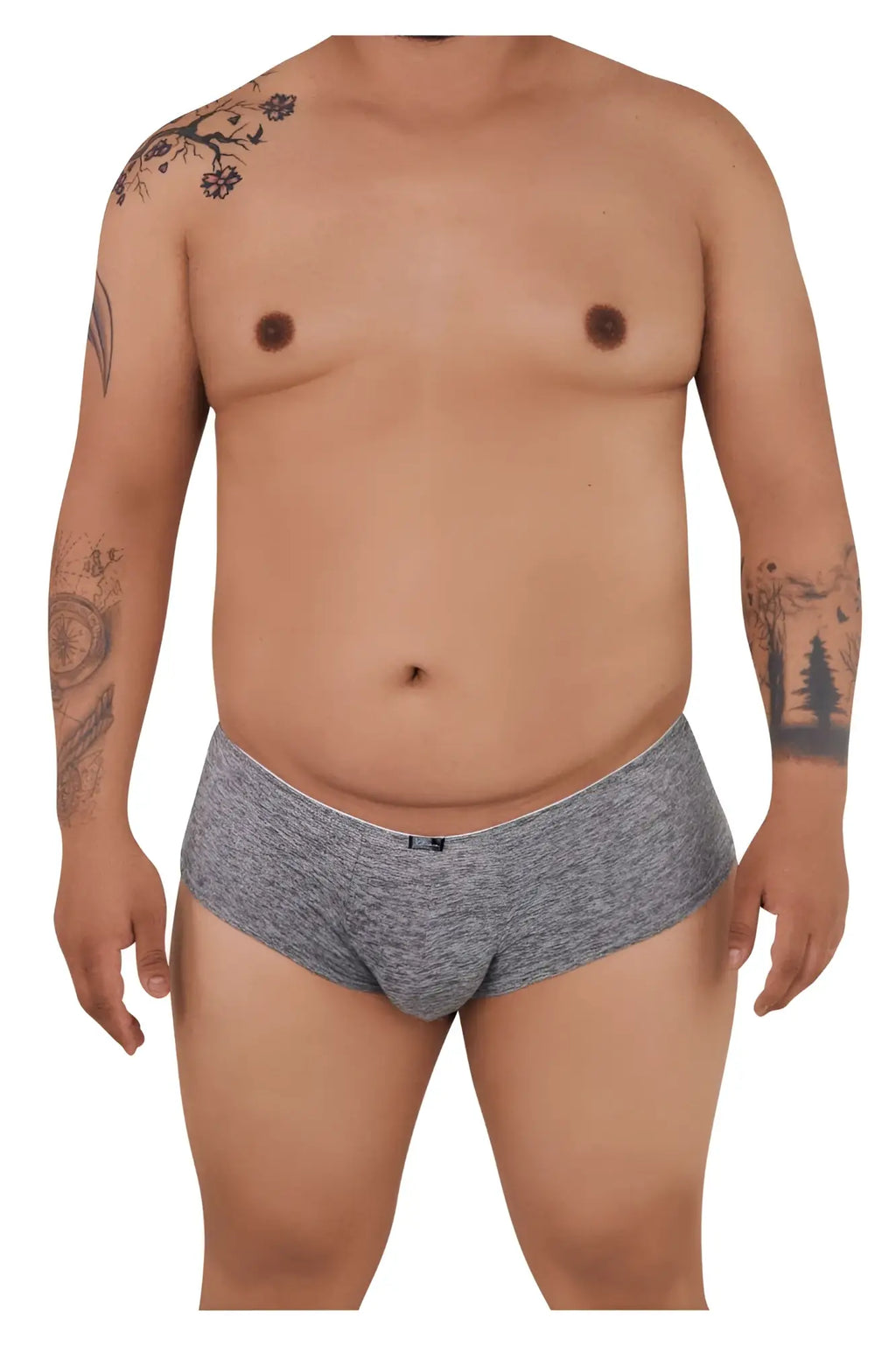Gray heathered xtremen 91103x microfiber trunks with a subtle elastic waistband in jasper gray color