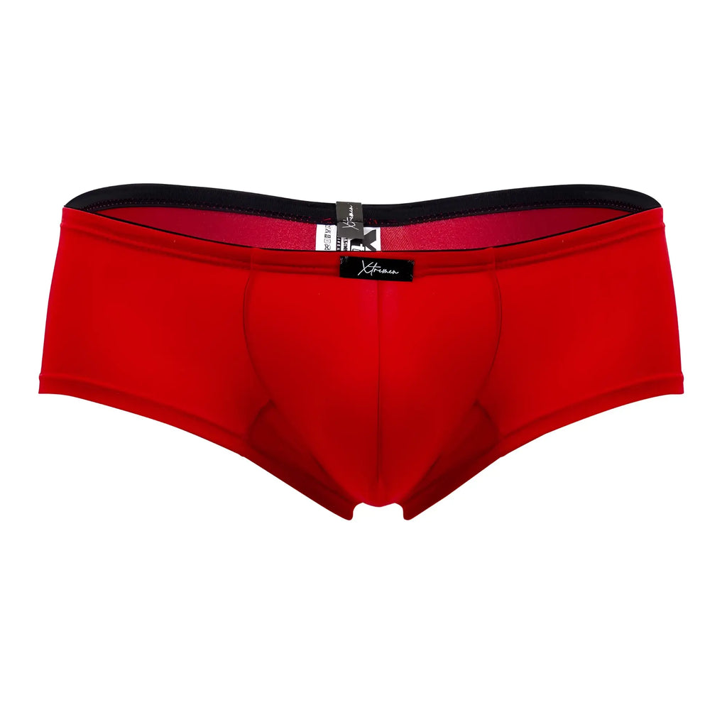 Red xtremen 91103x men’s microfiber briefs with black trim and branded tag for comfortable everyday wear