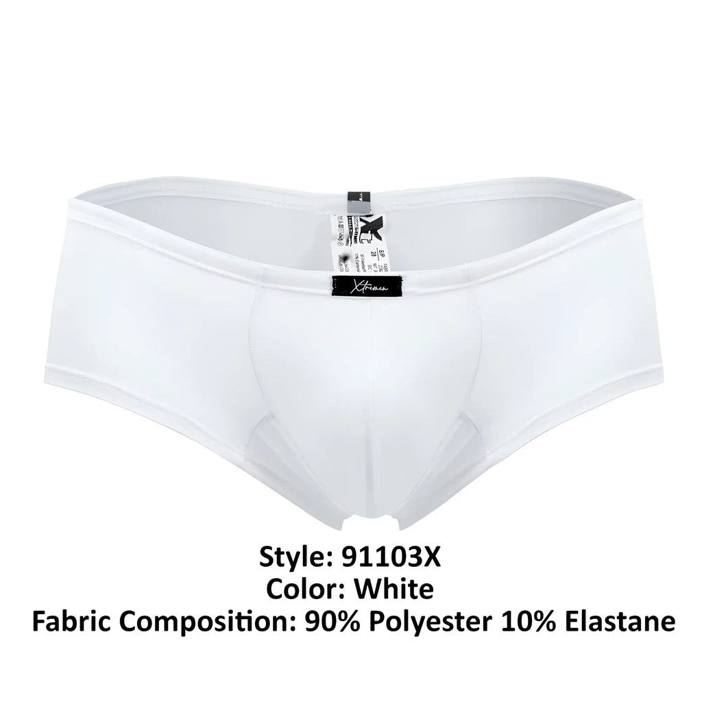 White xtremen 91103x microfiber trunks made of 90% polyester 10% elastane with branded waistband tag