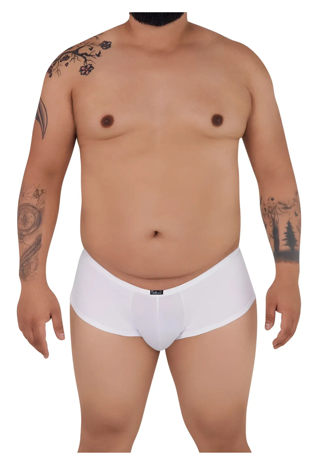 White xtremen 91103x microfiber trunks with smooth form fitting design and small black brand tag at waistband