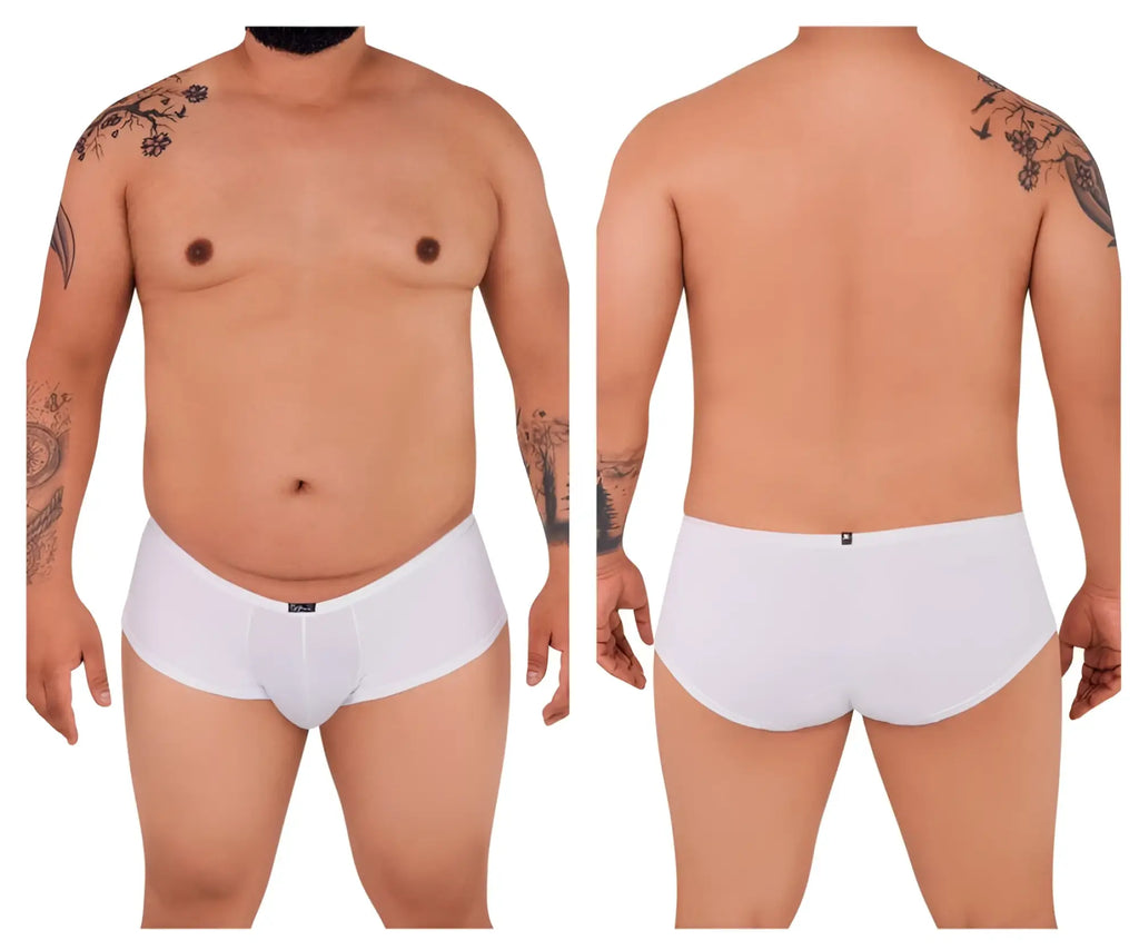 Xtremen 91103x white microfiber men’s briefs with subtle elastic waistband and minimalistic design front view