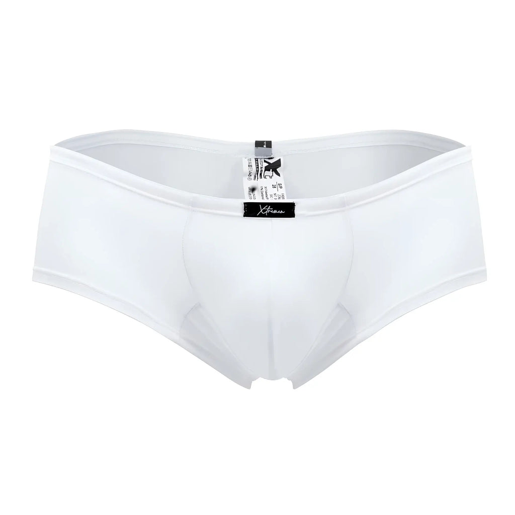 White xtremen 91103x microfiber trunks with smooth form fitting design and elastic waistband for men