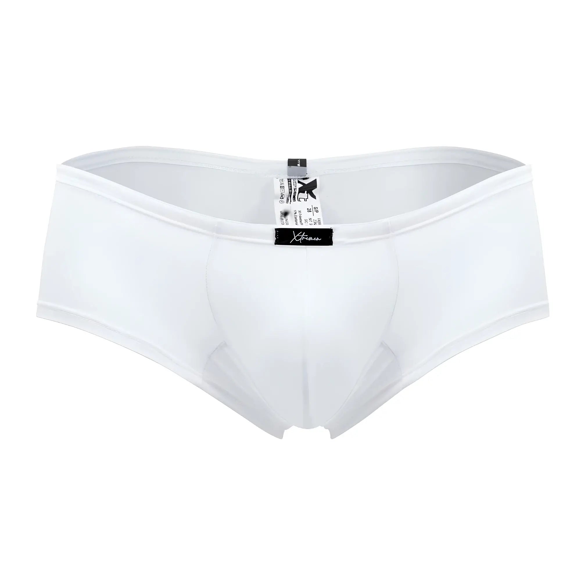 White xtremen 91103x microfiber trunks with smooth form fitting design and elastic waistband for men