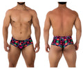 Xtremen 91170 printed trunks vibrant neon-patterned swim trunks with bold glowing pink green and blue design