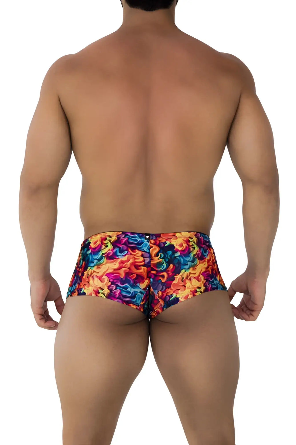Xtremen 91170 printed trunks with vibrant multicolored flame pattern designed for bold swimwear style