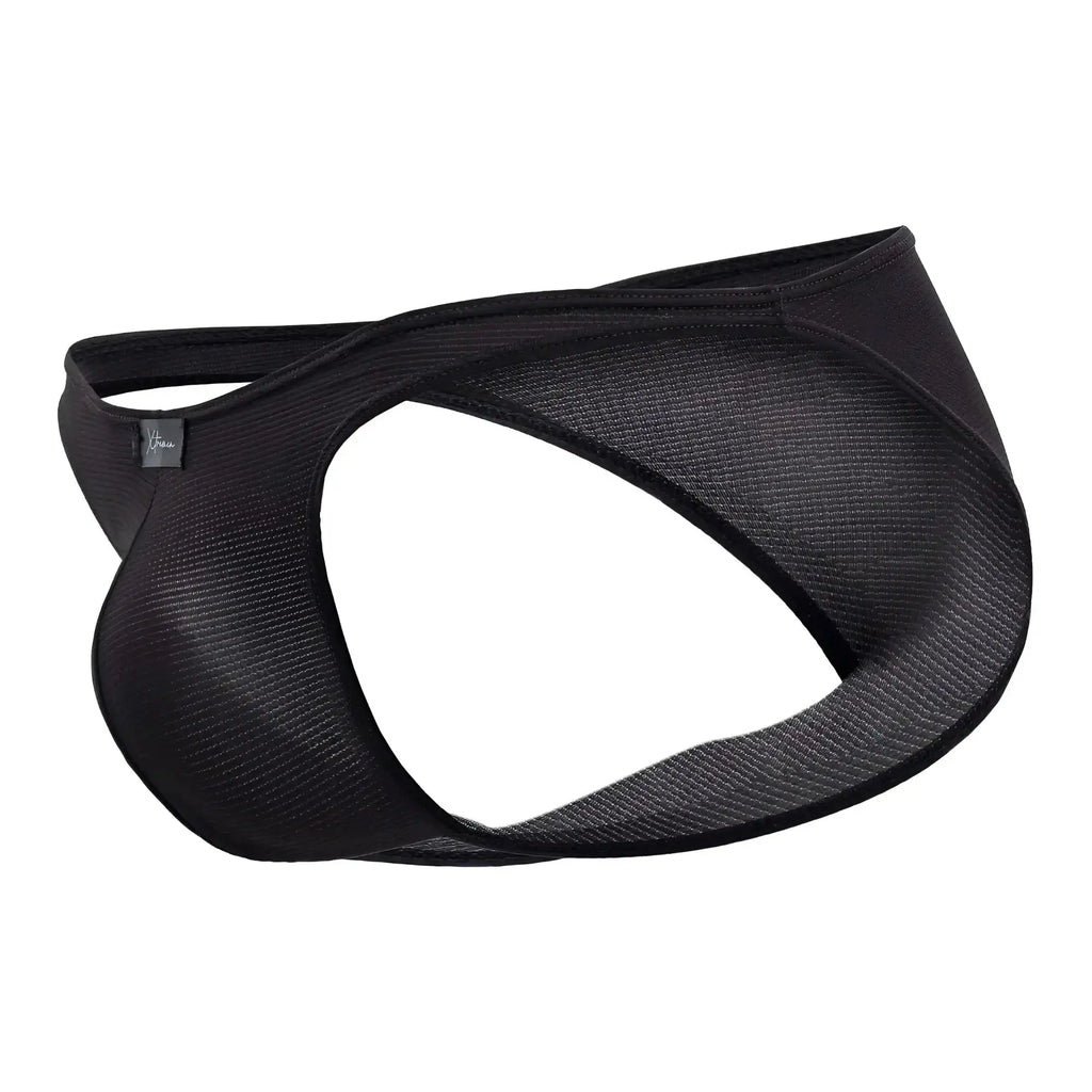 Xtremen 91177 microfiber bikini black mesh briefs with sleek form-fitting design and reinforced elastic waistband