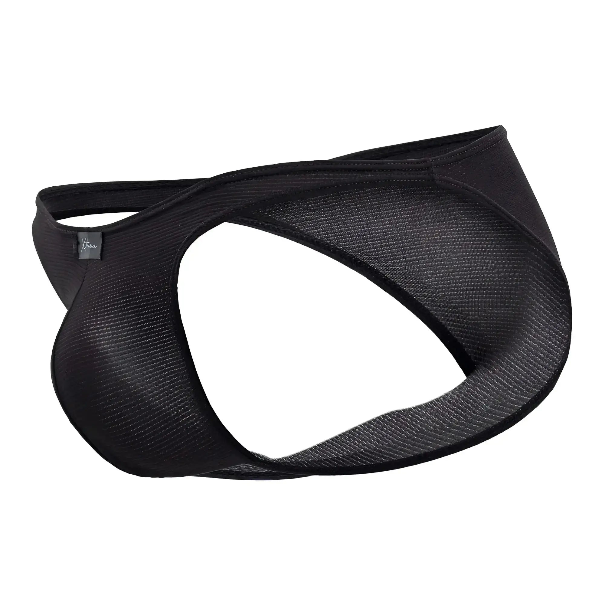 Xtremen 91177 microfiber bikini black mesh briefs with sleek form-fitting design and reinforced elastic waistband