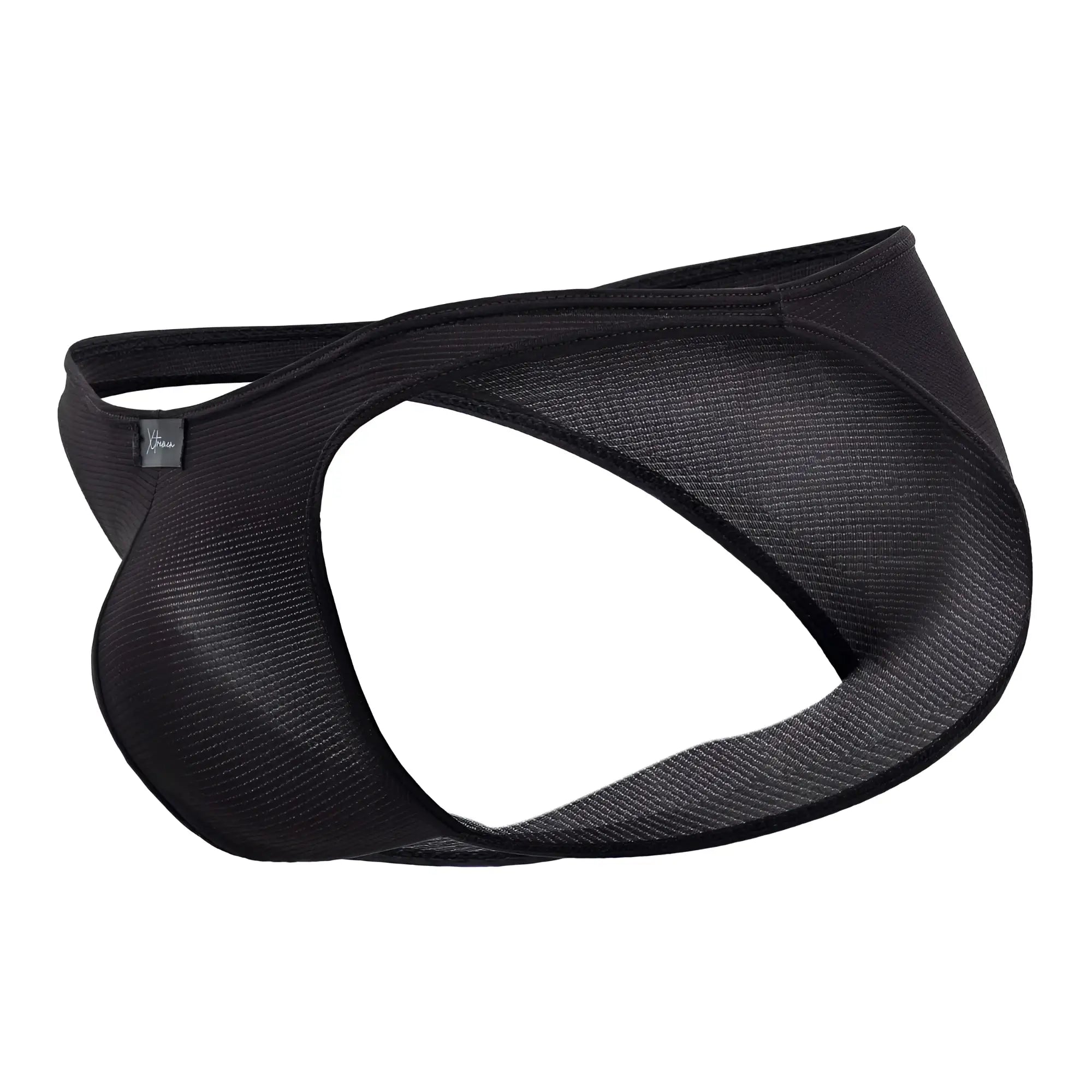 Xtremen 91177 microfiber bikini black mesh briefs with sleek form-fitting design and reinforced elastic waistband