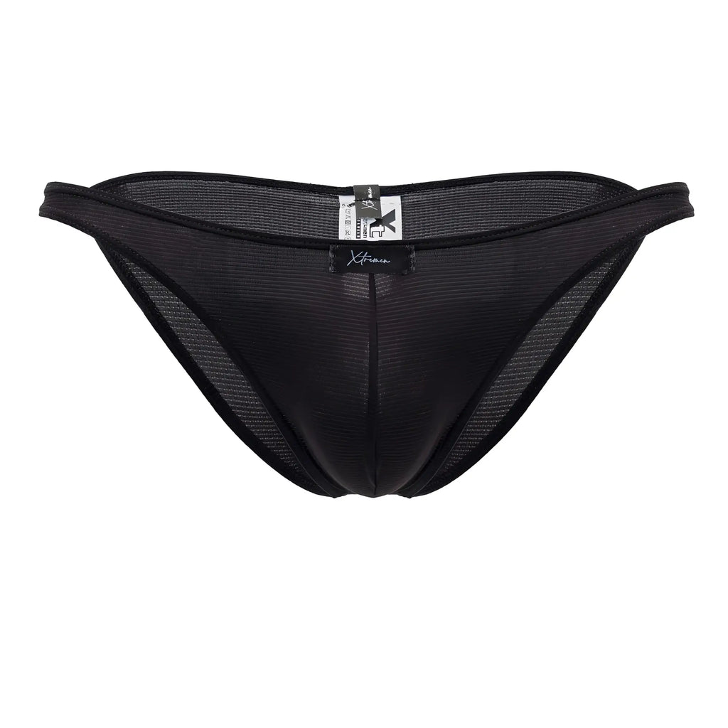 Black mesh briefs xtremen 91177 microfiber bikini with sleek form-fitting design and subtle branding tags