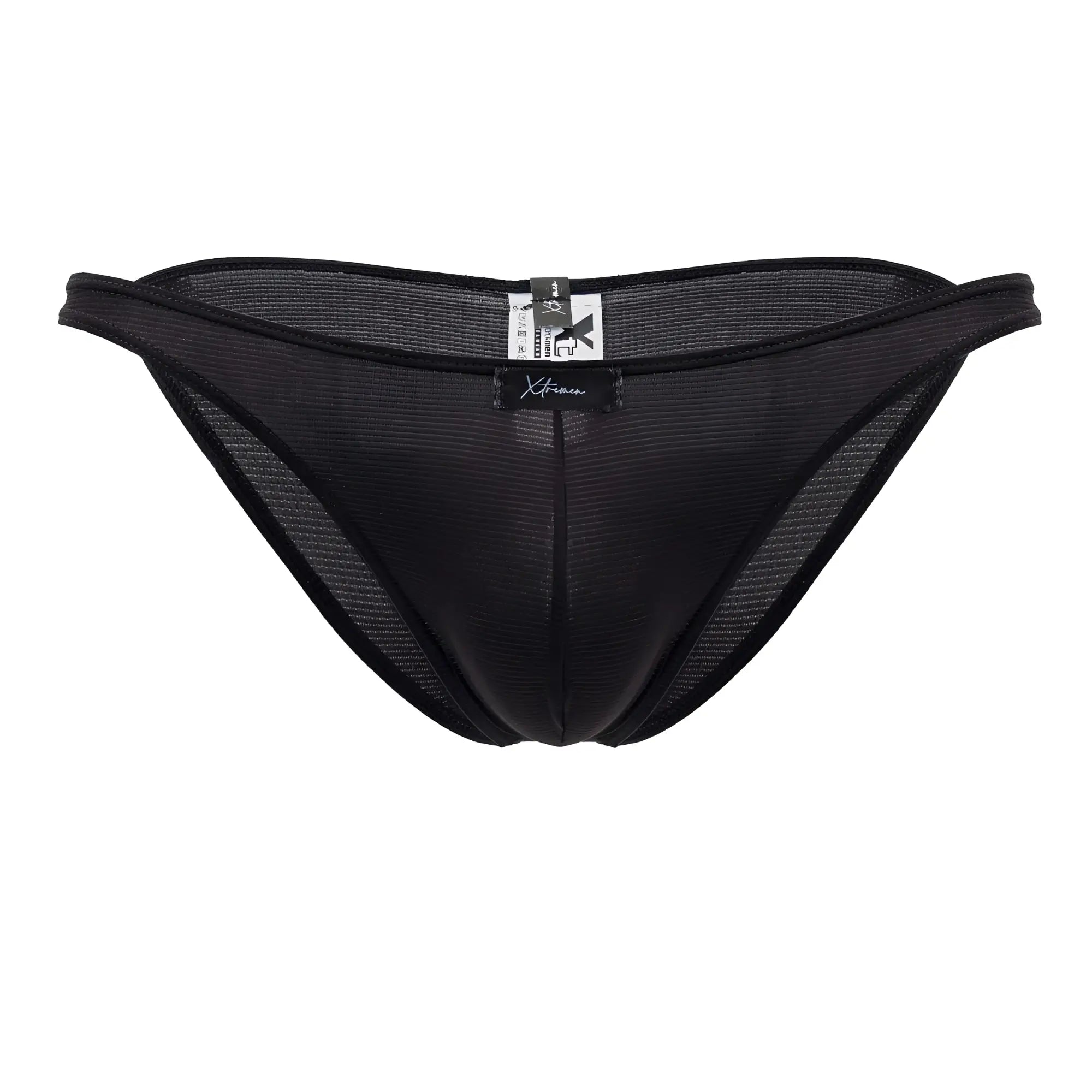 Black mesh briefs xtremen 91177 microfiber bikini with sleek form-fitting design and subtle branding tags
