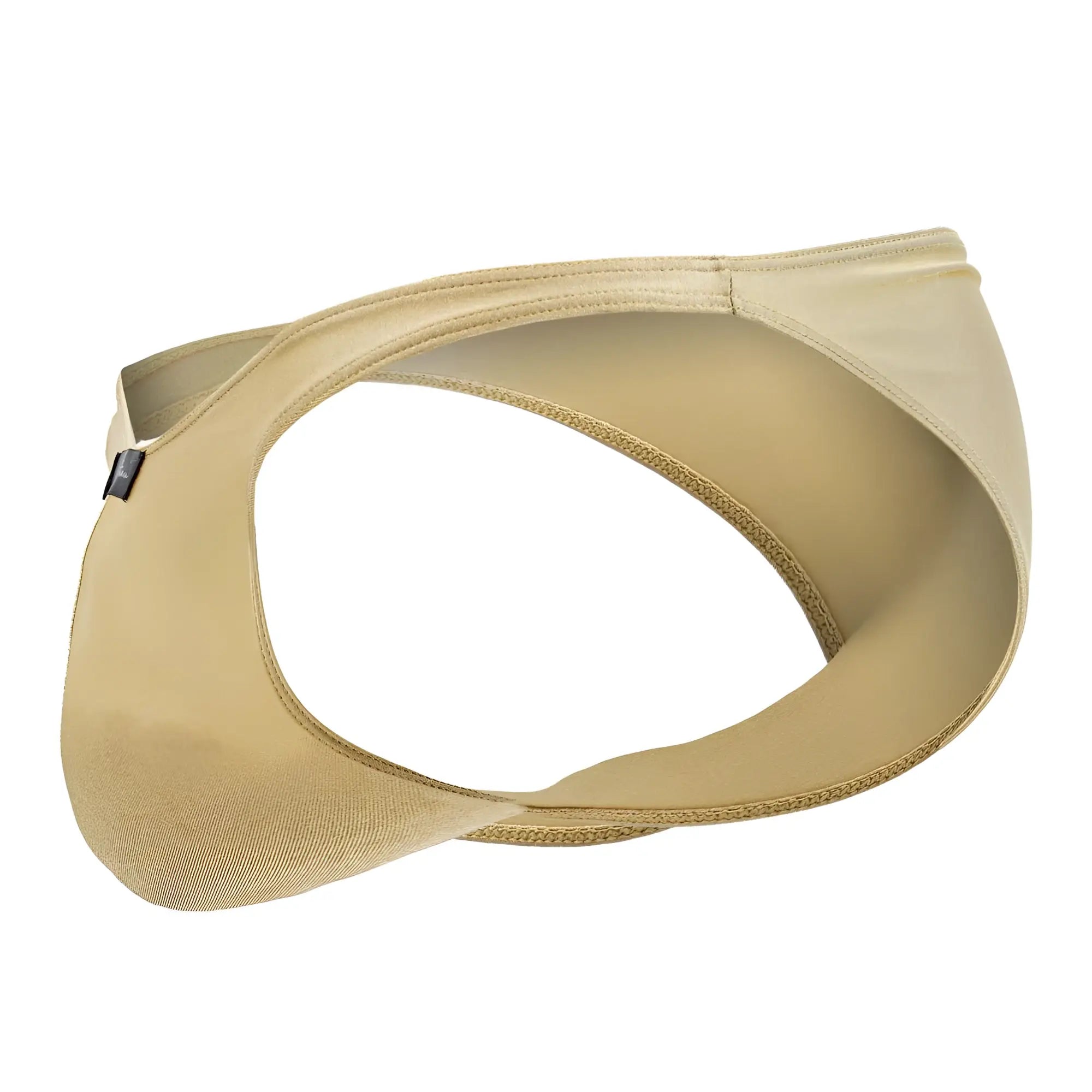 Beige xtremen 91179 microfiber bikini briefs with smooth seamless design and reinforced stitching edges gold color
