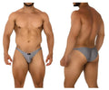 Xtremen 91179 microfiber bikini briefs in silver gray with a sleek form-fitting design and small black logo on front