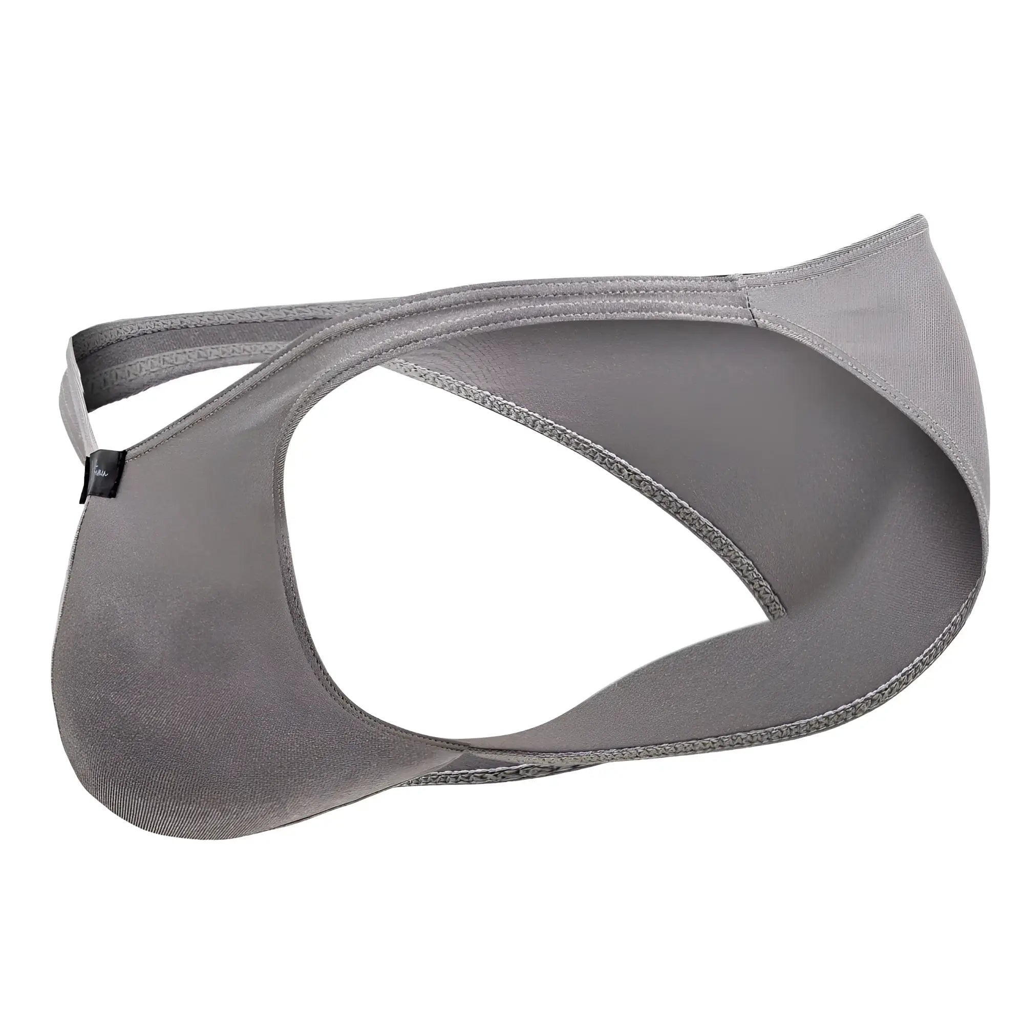 Xtremen 91179 microfiber bikini in silver with gray fabric thong back featuring sleek minimalist design and subtle stitching