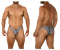 Xtremen 91179 microfiber bikini briefs in silver gray with a sleek form-fitting design and small black logo on front