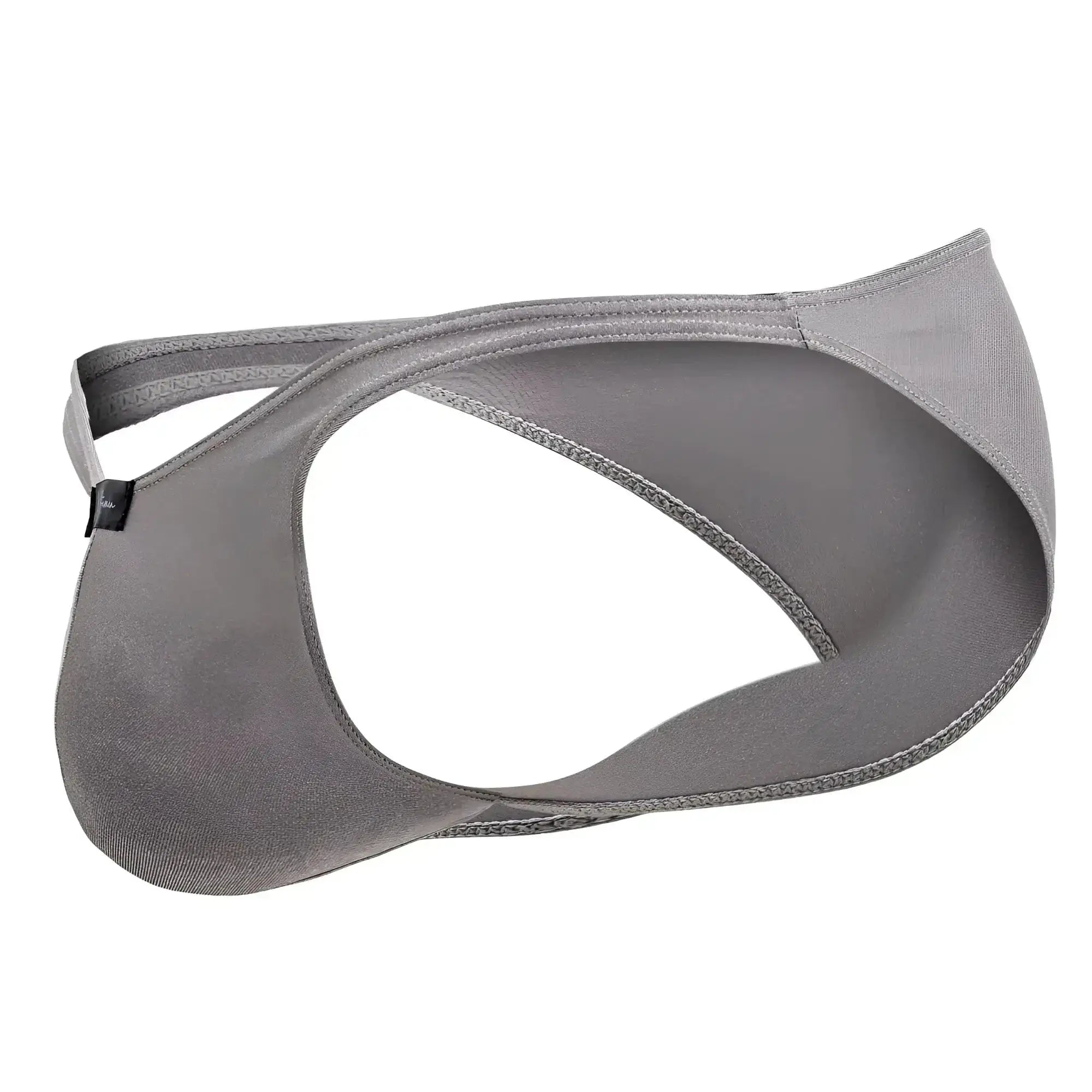 Xtremen 91179 microfiber bikini in silver with gray fabric thong back featuring sleek minimalist design and subtle stitching
