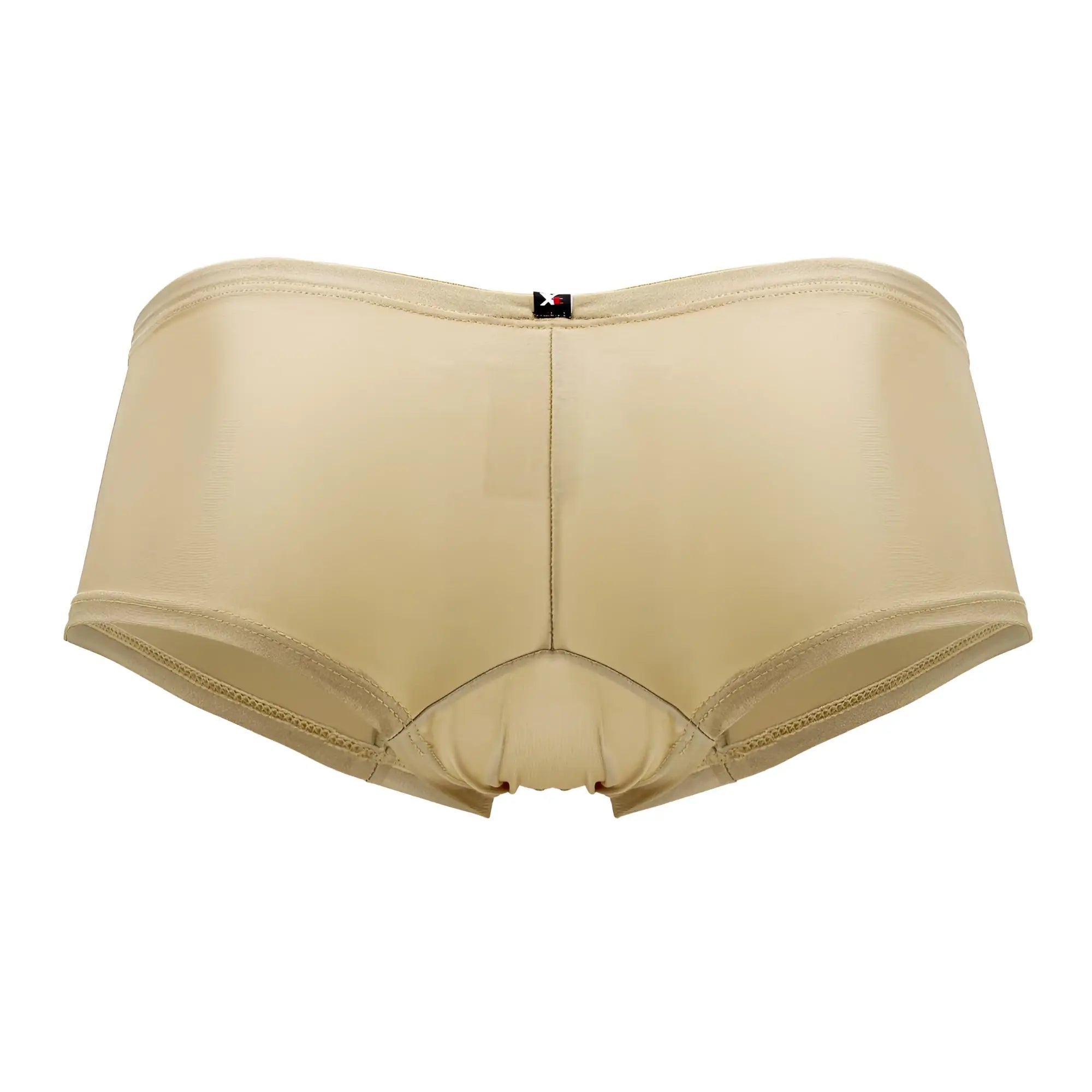 Beige xtremen 91180 microfiber trunks with smooth stretchy fabric and small black logo at the waistband in gold color