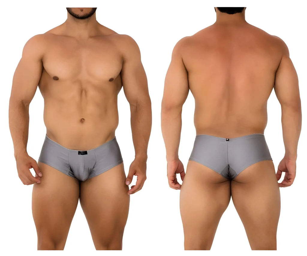 Xtremen 91180 microfiber trunks in silver gray with smooth form-fitting fabric and black brand tag at waistband