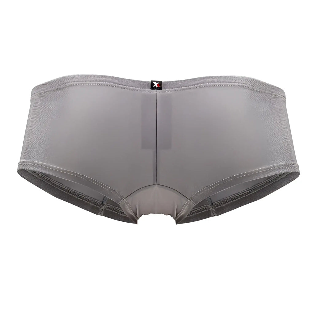 Gray xtremen 91180 microfiber trunks with smooth stretchy fabric and reinforced mesh detailing in silver color