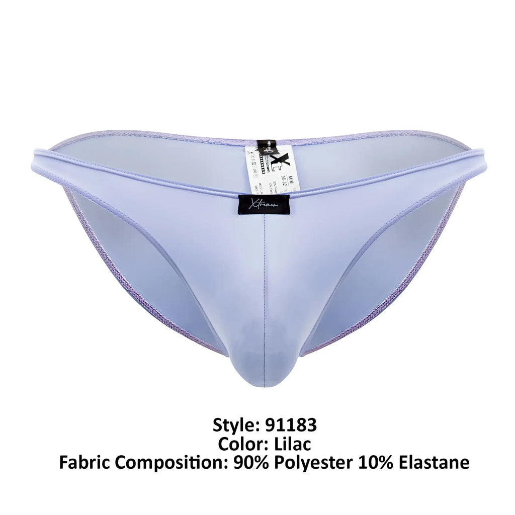 Xtremen 91183 microfiber bikini lilac men’s briefs in form-fitting microfiber with 90% polyester and 10% elastane