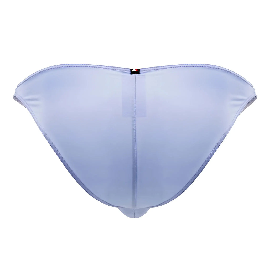 Xtremen 91183 microfiber bikini in lilac with light purple sleek form-fitting swim trunks and subtle sheen