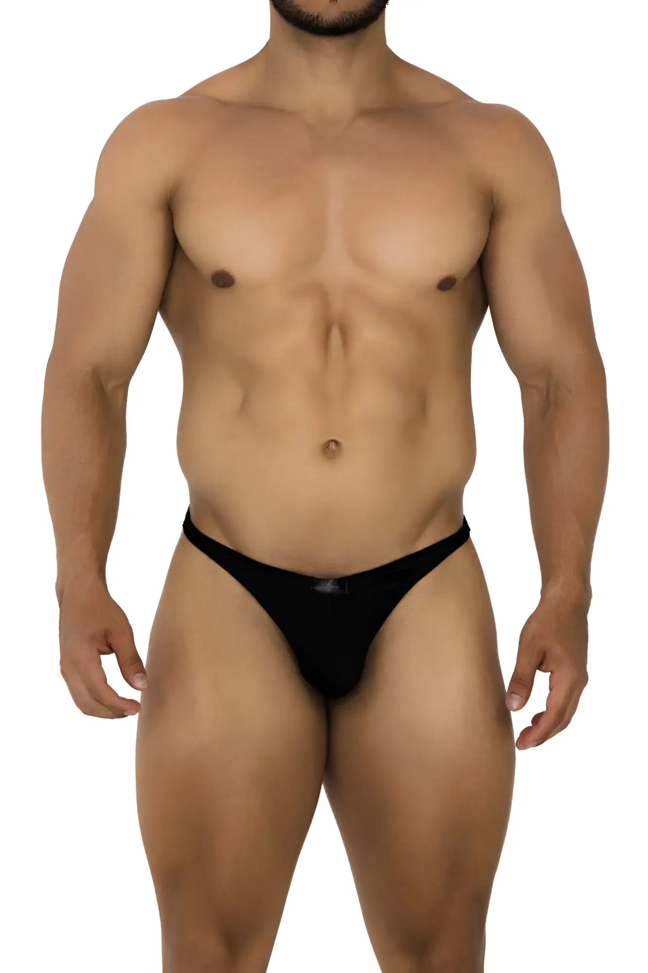 Xtremen 91185 black mesh athletic briefs with sleek form fitting design and a small front logo visible