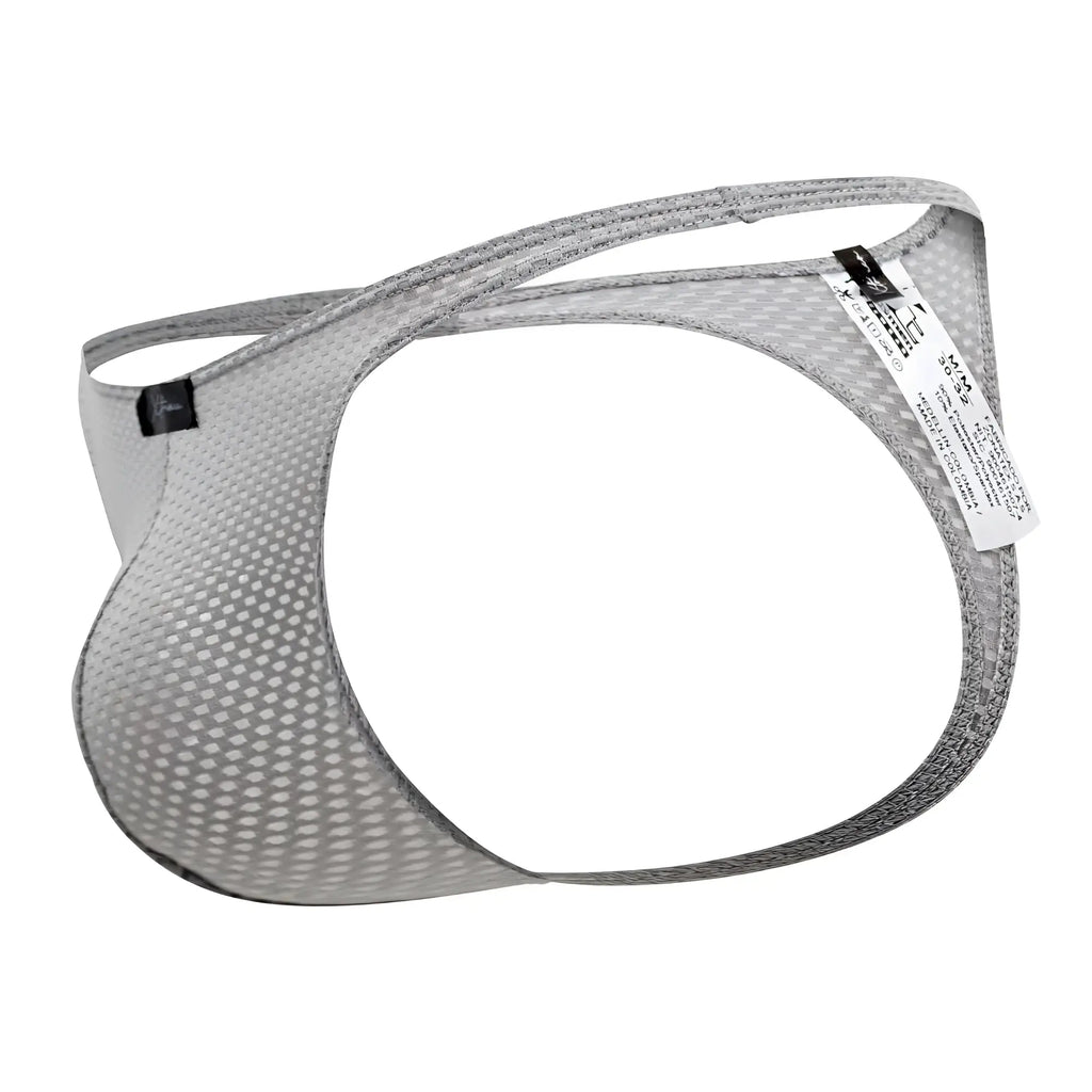 Gray xtremen 91185 mesh thongs mens briefs with supportive contoured design and reinforced elastic waistband