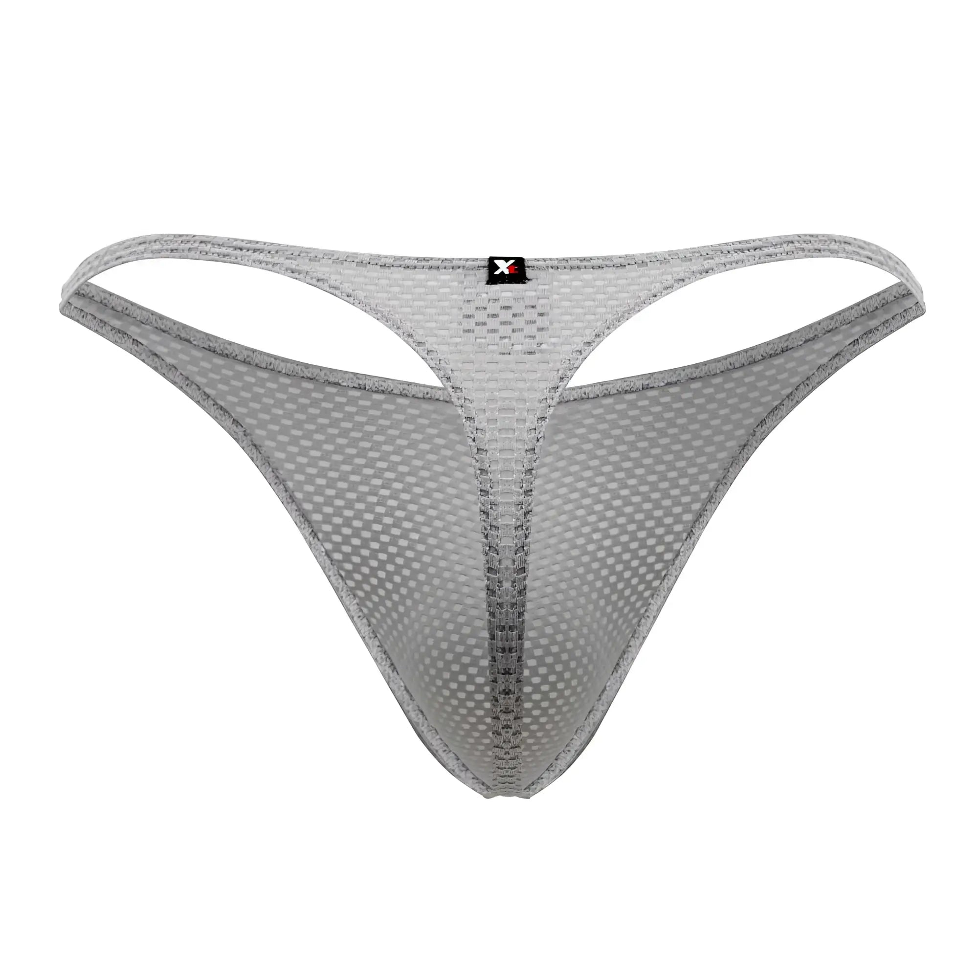 Xtremen 91185 mesh thong in gray with subtle grid pattern and reinforced edges for comfortable fit