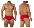 Red xtremen 91190 jacquard trunks mens briefs with snug fit elastic waistband in vibrant red color
