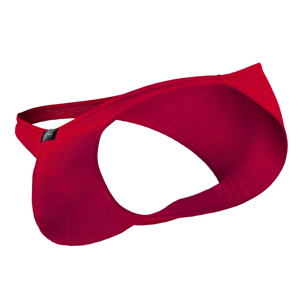 Xtremen 91192 jacquard bikini in vibrant red form-fitting mesh briefs with a sleek contoured design