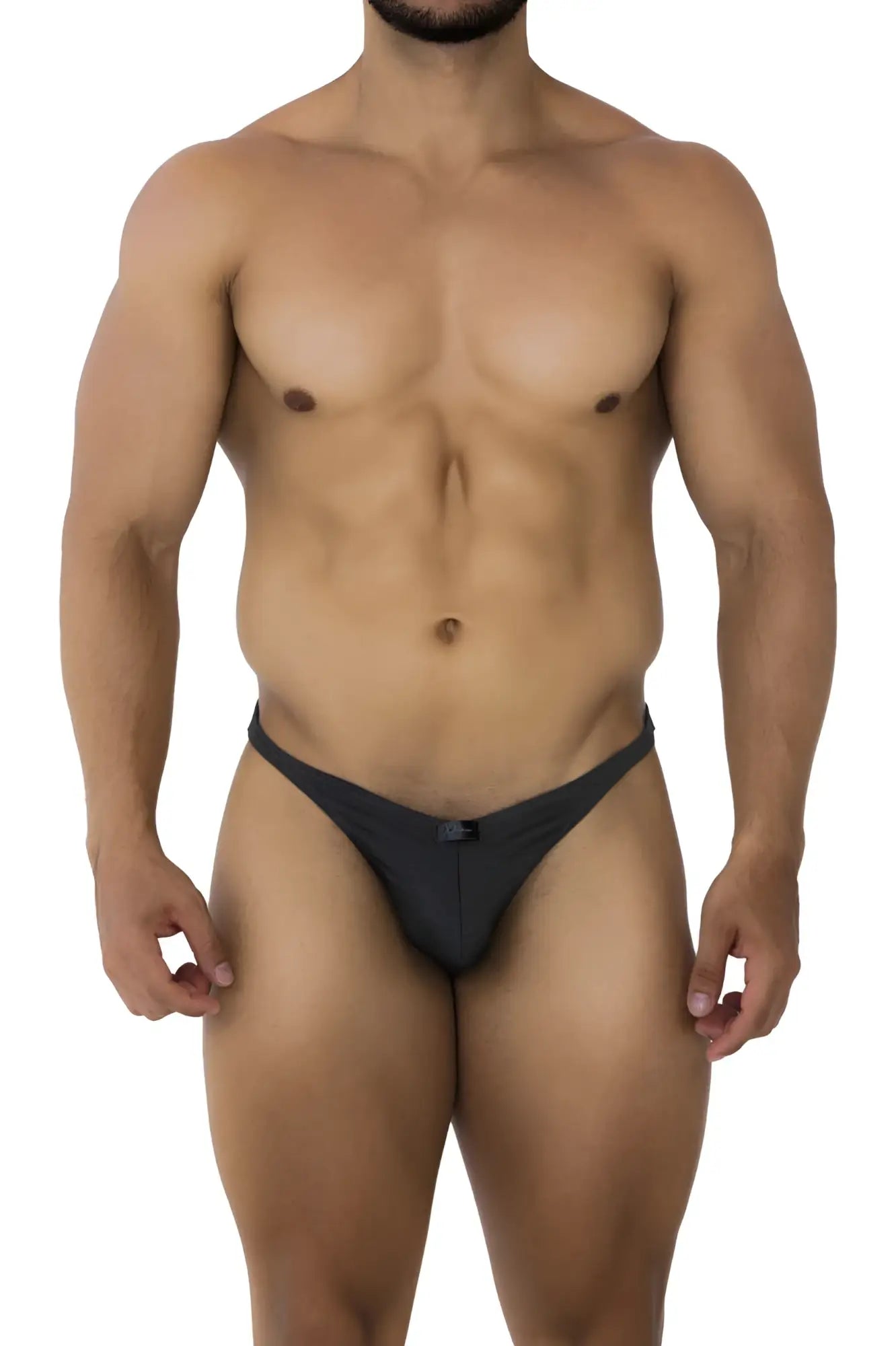 Black xtremen 91200 jacquard athletic briefs with a sleek form fitting design and small logo on front