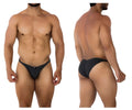 Xtremen 91201 jacquard bikini briefs in gray with a sleek minimalist design and form-fitting jacquard fabric