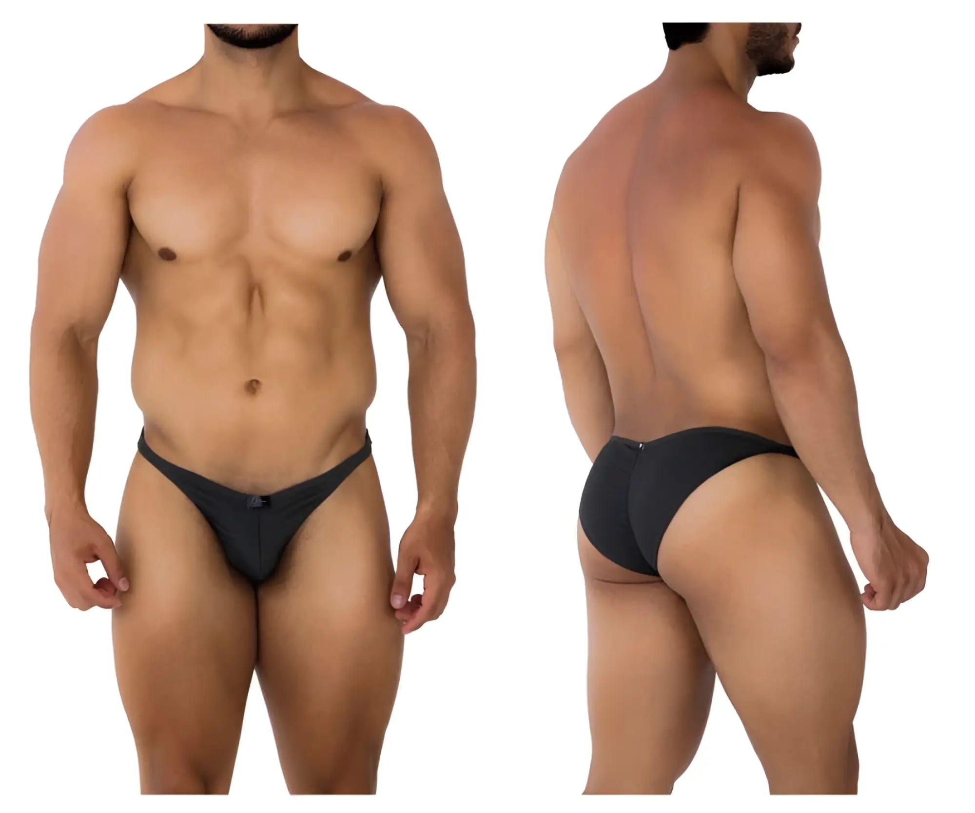 Xtremen 91201 jacquard bikini briefs in gray with a sleek minimalist design and form-fitting jacquard fabric