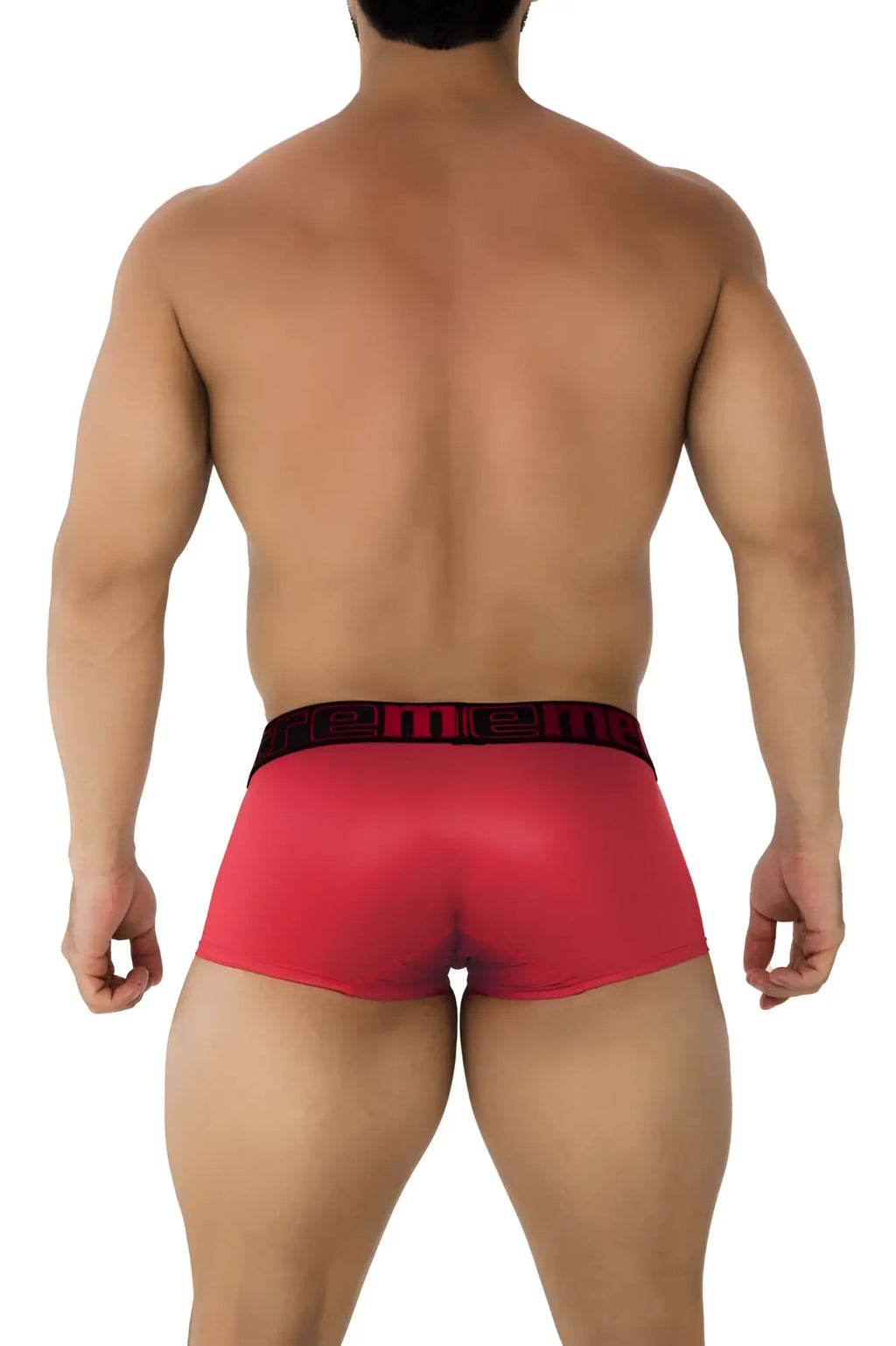 Xtremen 91202 microfiber cherry red men’s briefs with black waistband and white men logo for comfortable support