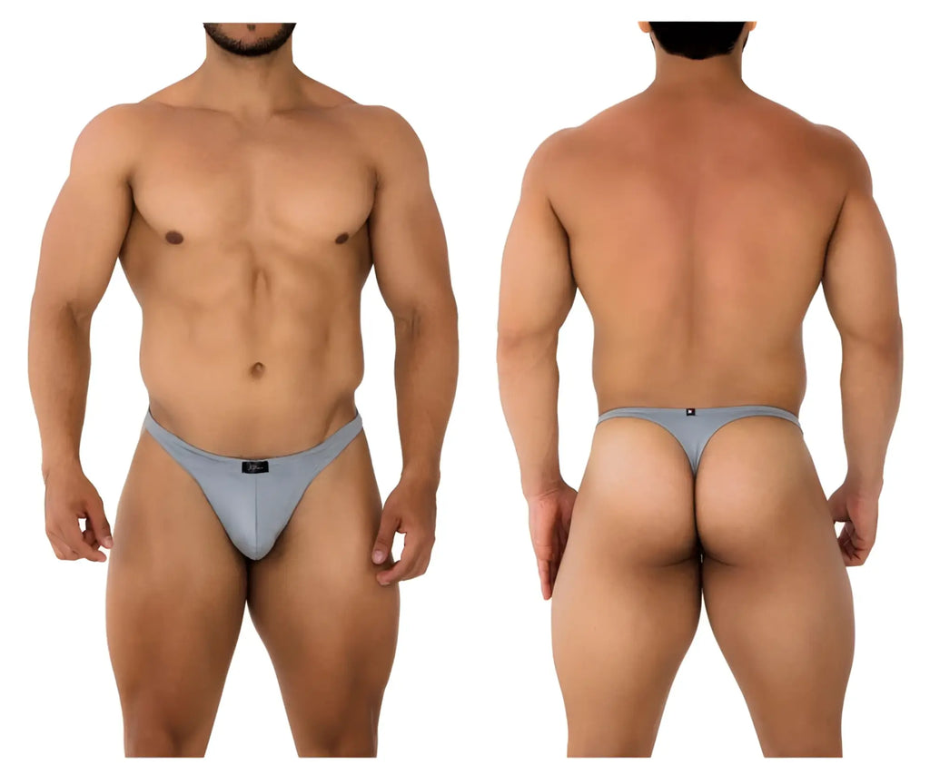 Gray xtremen 91203 microfiber athletic briefs with subtle textured fabric and small black logo on front