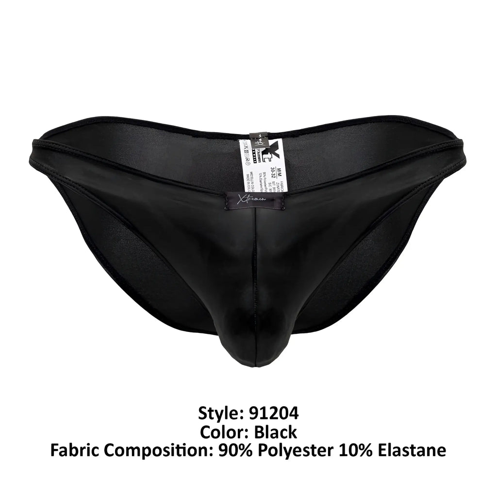 Black xtremen 91204 microfiber bikini briefs made of 90 polyester 10 elastane with a sleek form-fitting design